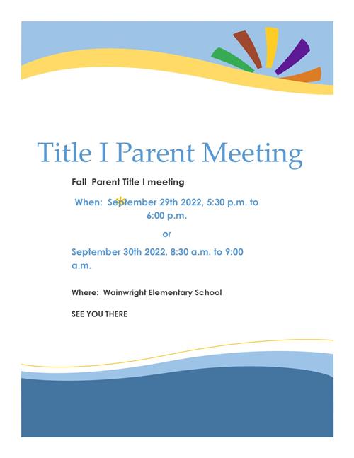 Fall Title I Meeting